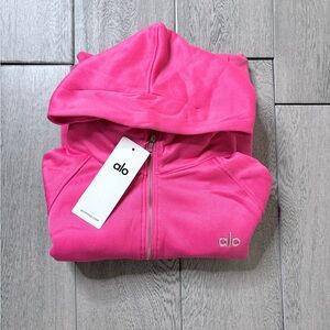 Alo Yoga Neon Pink Half-Zip Hoodie – Women’s Size L